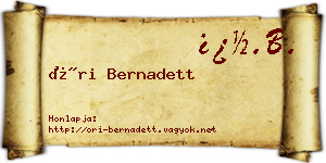 Őri Bernadett névjegykártya